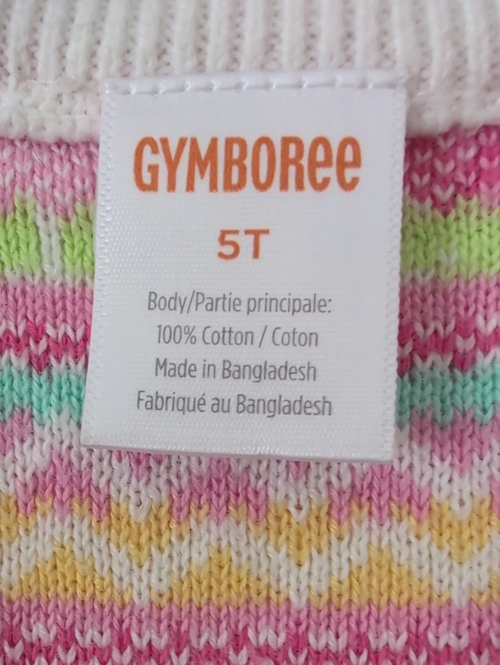 Gymboree Pink Knit Cotton Bunny & Floral Dress - SIZE 5T